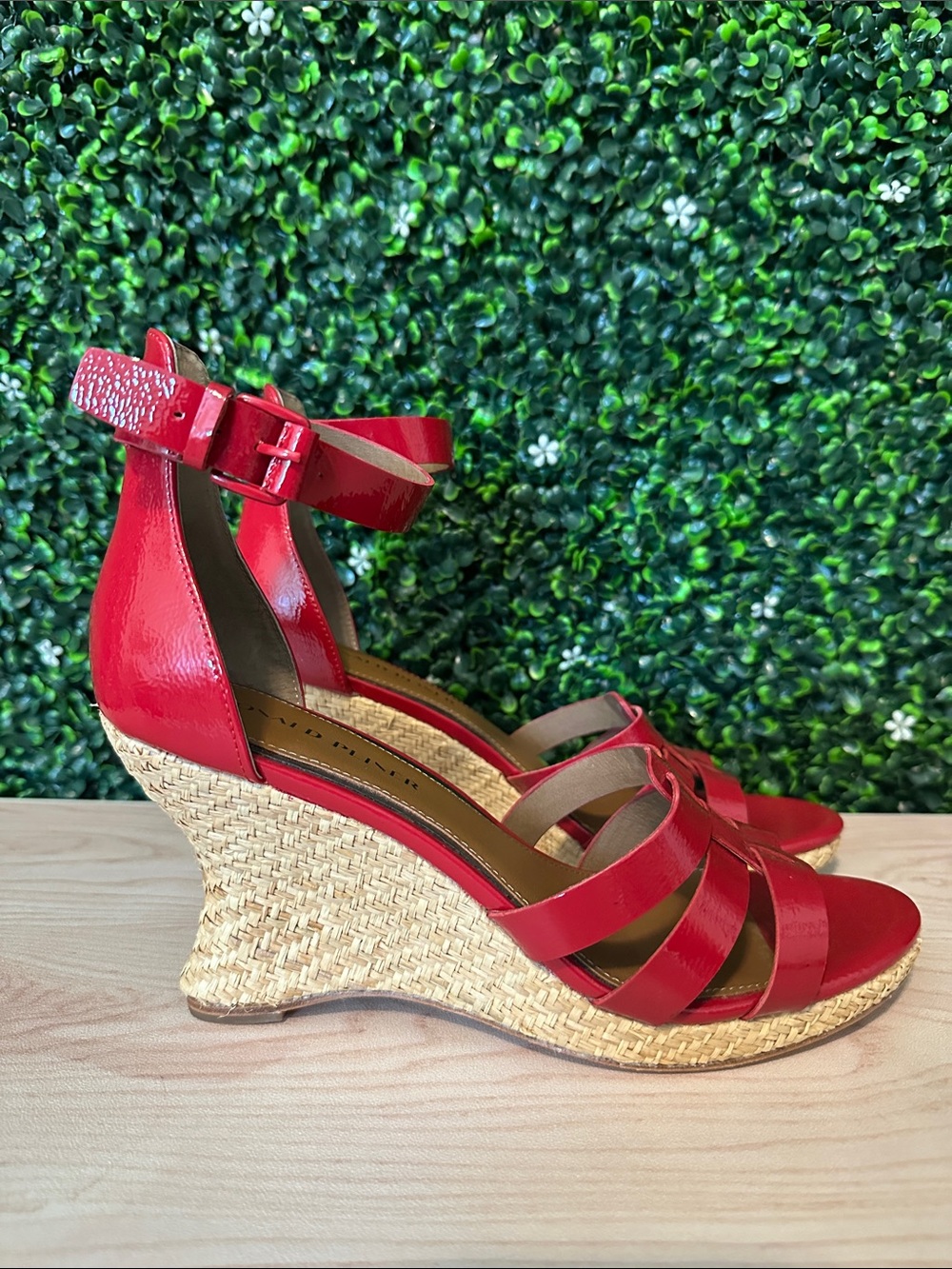 Donald Pliner Patent Leather Wedge Sandals New #14